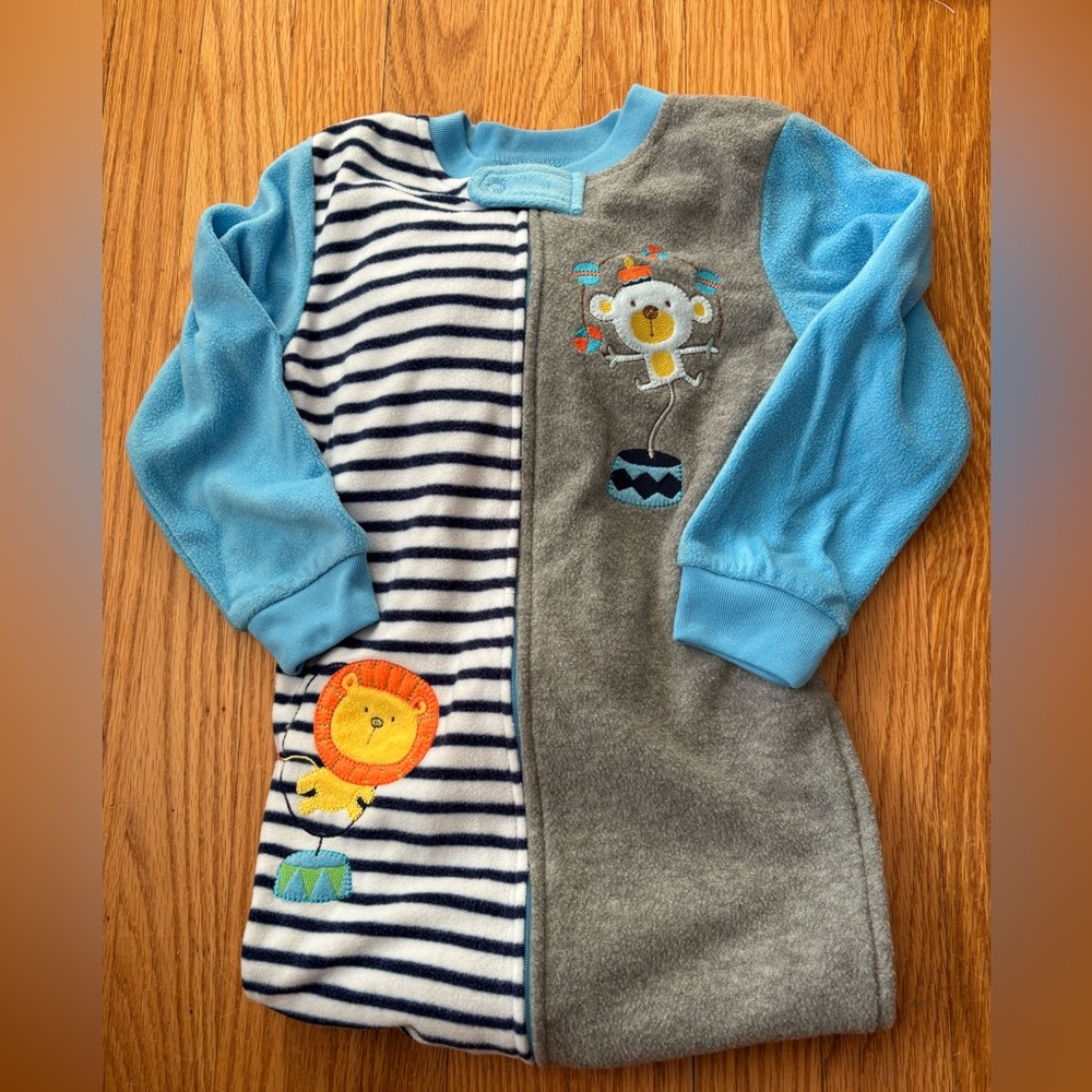 NWT Absorba Boys Embroidered Circus Themed Footie Pajamas Size 4T